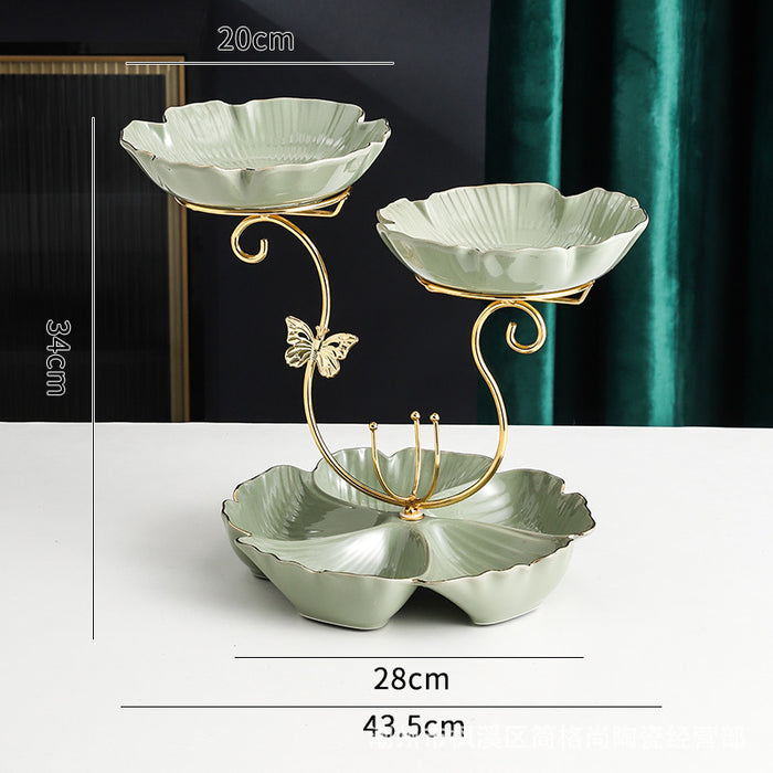 Nordic Light Luxury Multilayer Ceramic Fruit Plate - Morrow Land