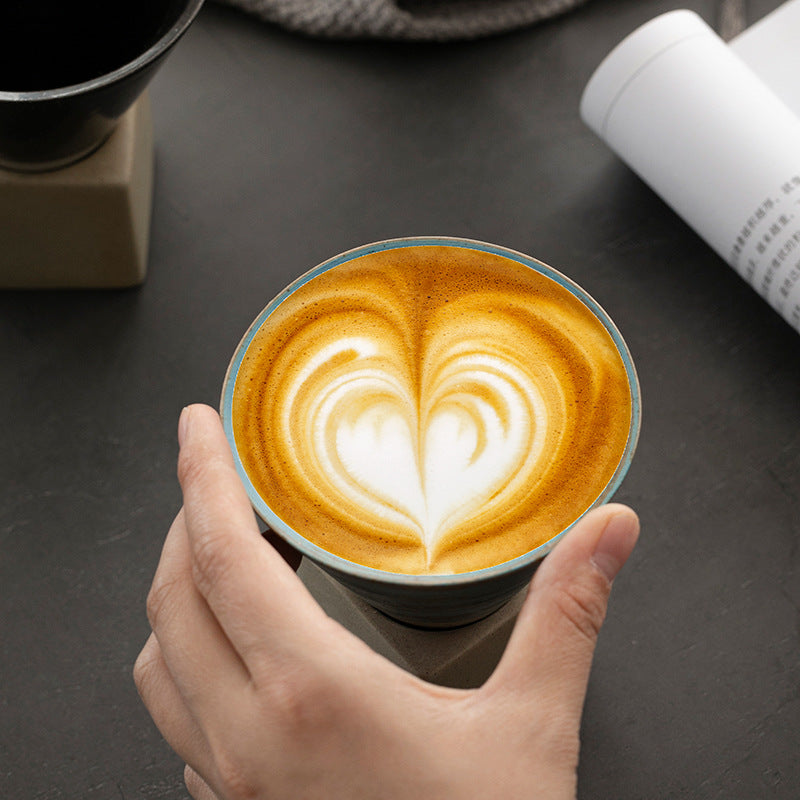 Ceramic espresso cup: creative hand glazed tea cup with base - Morrow Land