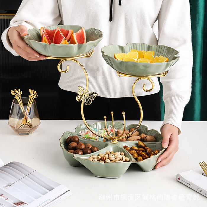 Nordic Light Luxury Multilayer Ceramic Fruit Plate - Morrow Land