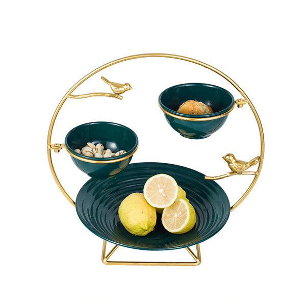Light luxury fruit plate home living room new Chinese style wrought iron box - Morrow Land