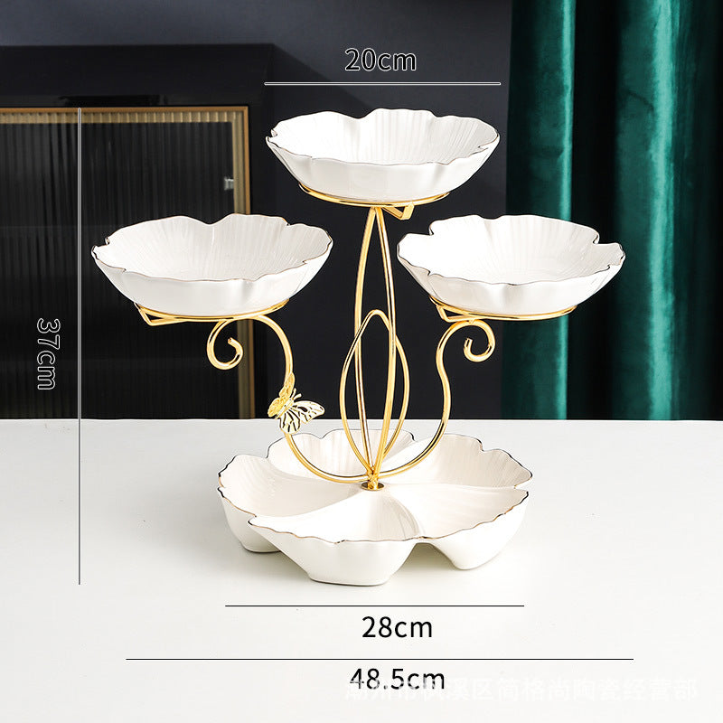 Nordic Light Luxury Multilayer Ceramic Fruit Plate - Morrow Land