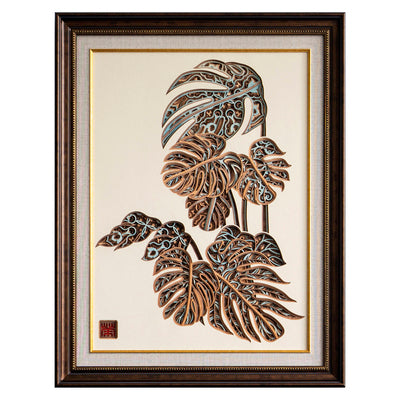 Leafy Plant Multi-layered Wood Carving Decoration - Morrow Land