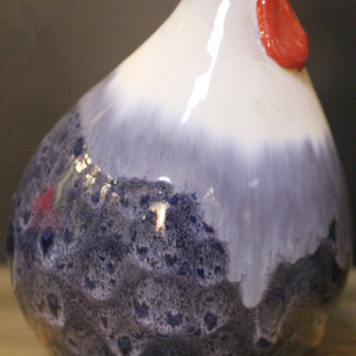 Hand Fired Rooster And Hen Decor - Morrow Land