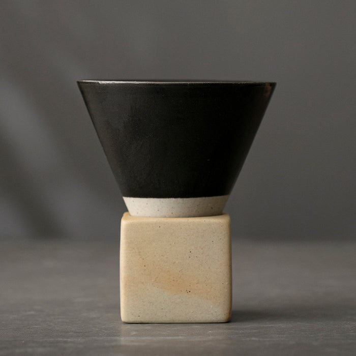 Ceramic espresso cup: creative hand glazed tea cup with base - Morrow Land