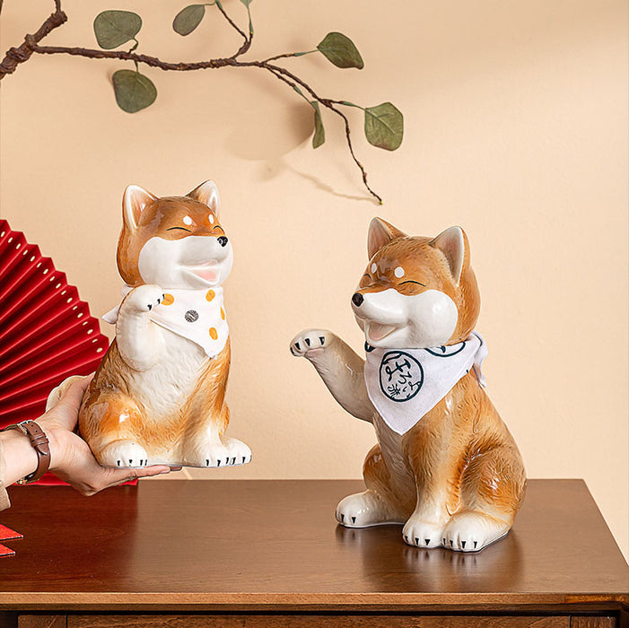 Ceramic Shiba Inu Home and Office Decor(25cm/10in) - Morrow Land