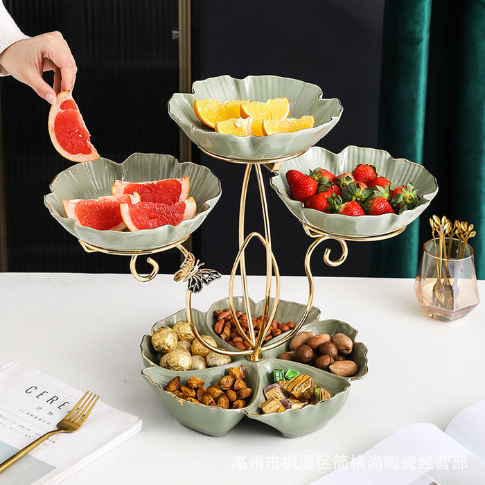 Nordic Light Luxury Multilayer Ceramic Fruit Plate - Morrow Land