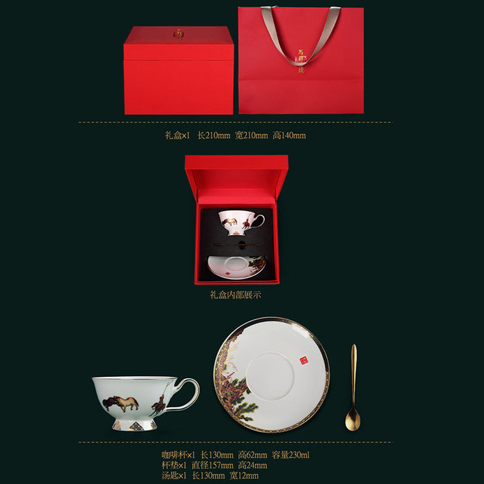 Baijuntu Coffee Cup Set Ceramic Cup and Dish Gift Box Set Personal - Morrow Land