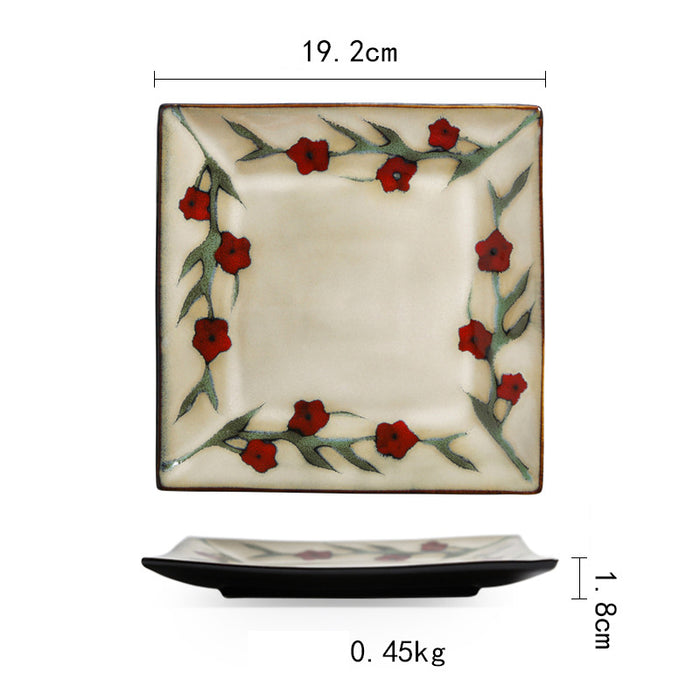 Creative ceramic square plate, vintage fruit plate - Morrow Land