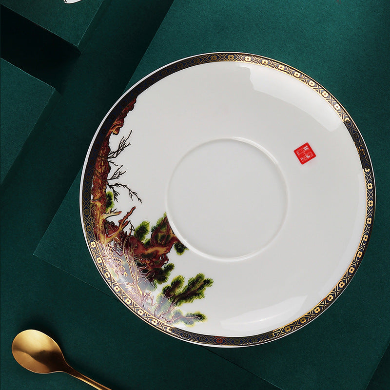 Baijuntu Coffee Cup Set Ceramic Cup and Dish Gift Box Set Personal - Morrow Land
