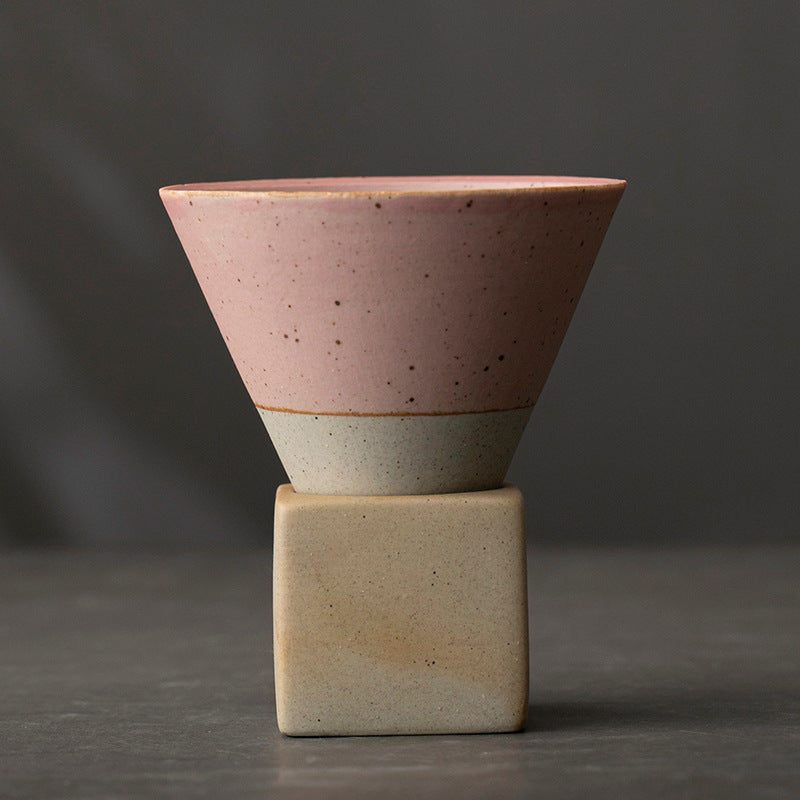 Ceramic espresso cup: creative hand glazed tea cup with base - Morrow Land