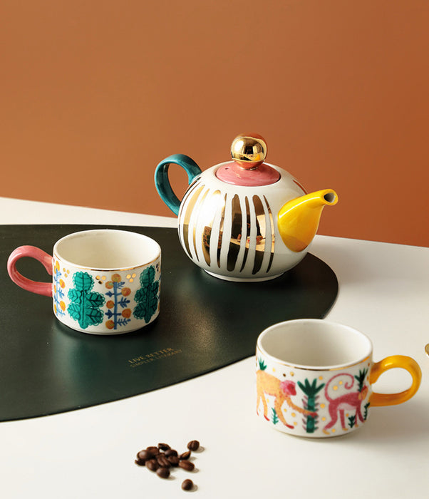 Hand Painted Teapot And Cups Set - Morrow Land