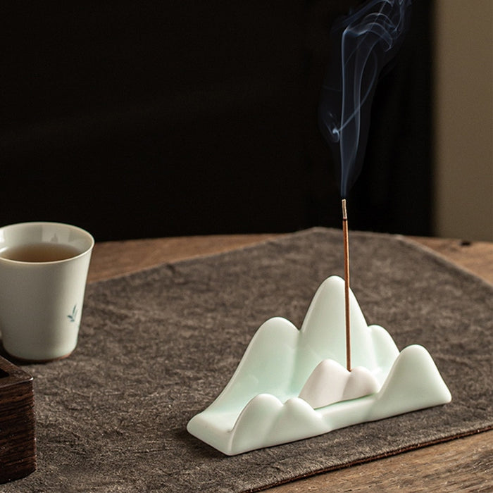 Ceramic Mountain Incense Stick Holder Creative Landscape Incense Base Room Decoration Meditation Tea Ceremony Accessories - Morrow Land