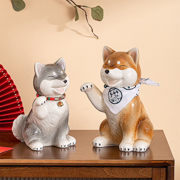 Ceramic Shiba Inu Home and Office Decor(25cm/10in) - Morrow Land