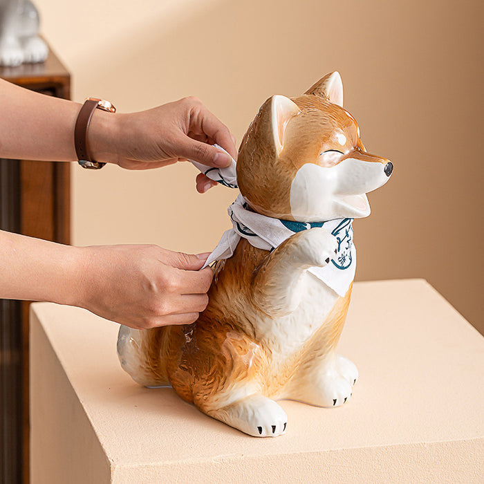 Ceramic Shiba Inu Home and Office Decor(25cm/10in) - Morrow Land