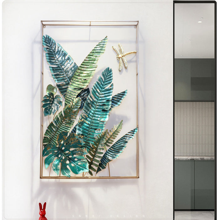 Handmade Iron Art 3D Banana Leaves Wall Decoration - Morrow Land