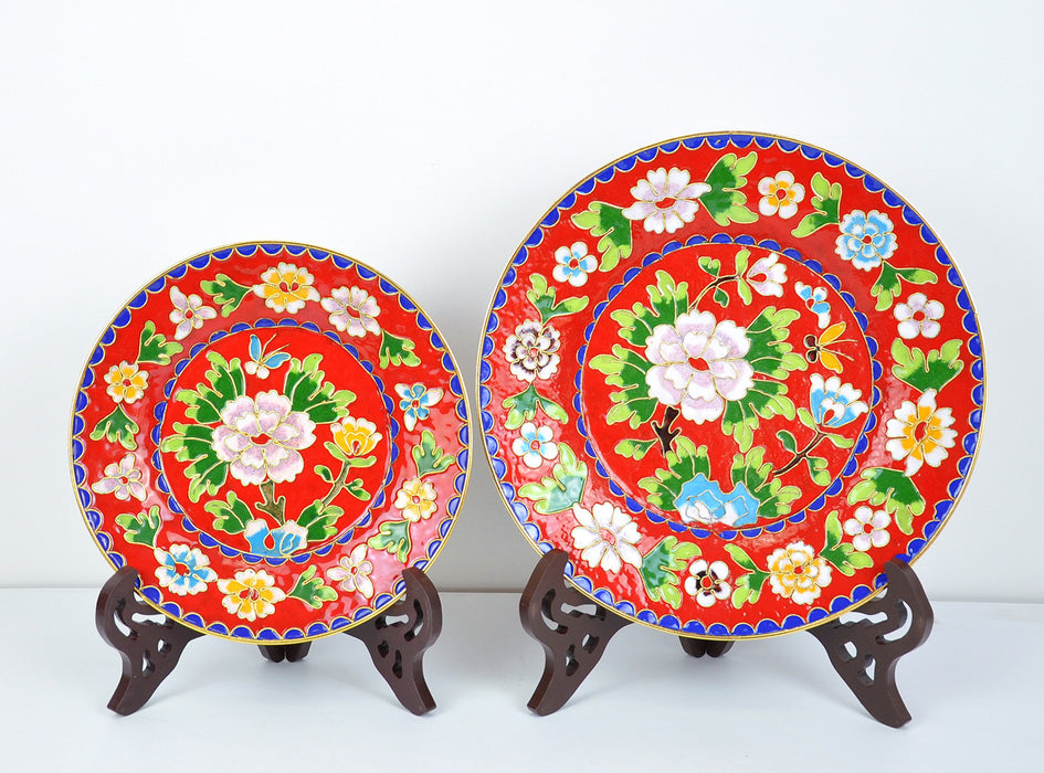 20cm & 25cm Cloisonne filigree plate - Morrow Land