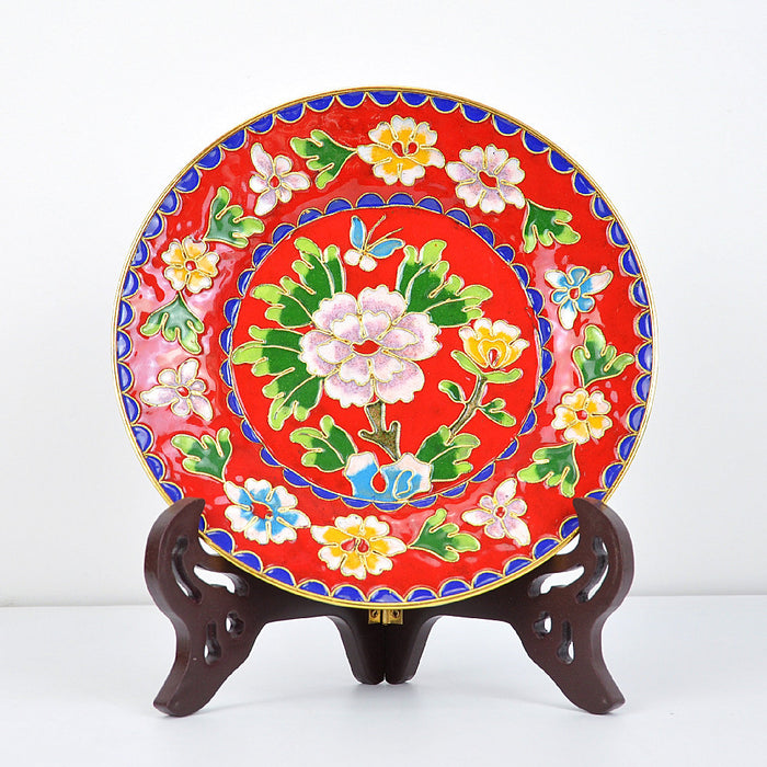 20cm & 25cm Cloisonne filigree plate - Morrow Land