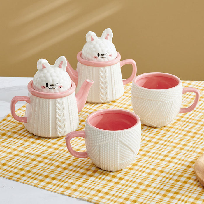 Cute Rabbit in Sweater Ceramic Teapot - Morrow Land