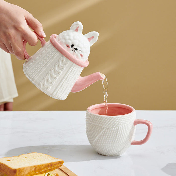 Cute Rabbit in Sweater Ceramic Teapot - Morrow Land