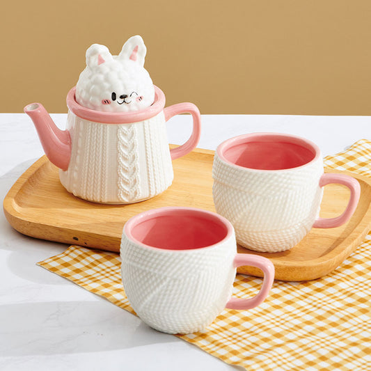 Cute Rabbit in Sweater Ceramic Teapot - Morrow Land