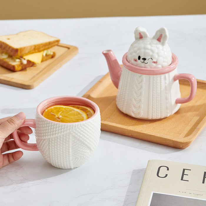 Cute Rabbit in Sweater Ceramic Teapot - Morrow Land