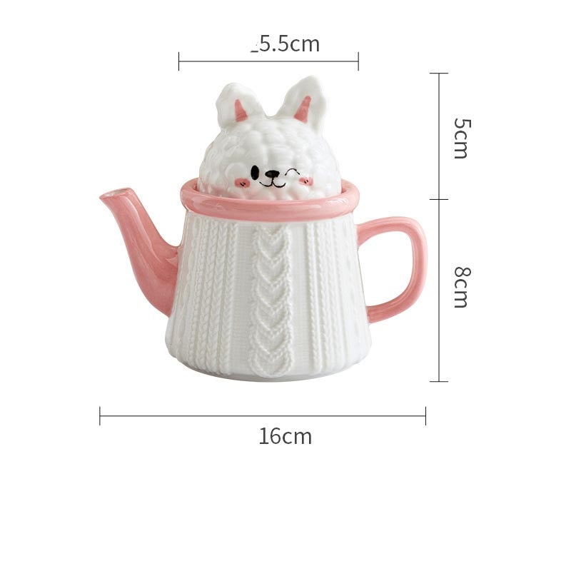Cute Rabbit in Sweater Ceramic Teapot - Morrow Land