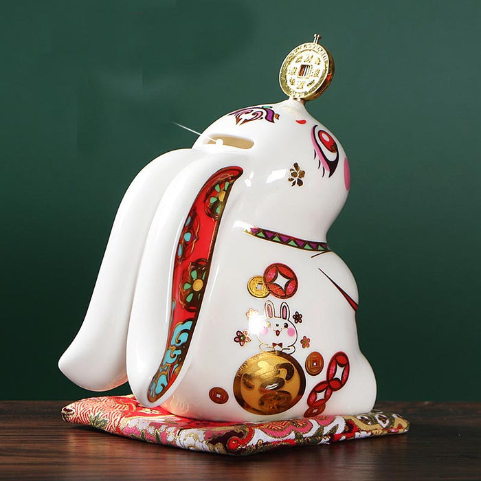 Cute Rabbit Ceramic Night Light Money Jar - Morrow Land